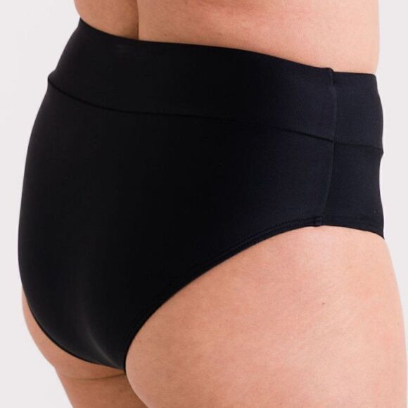 NWT MidRise Full Coverage Briefs Bikini Swim Bottom in Black - Picture 3 of 13
